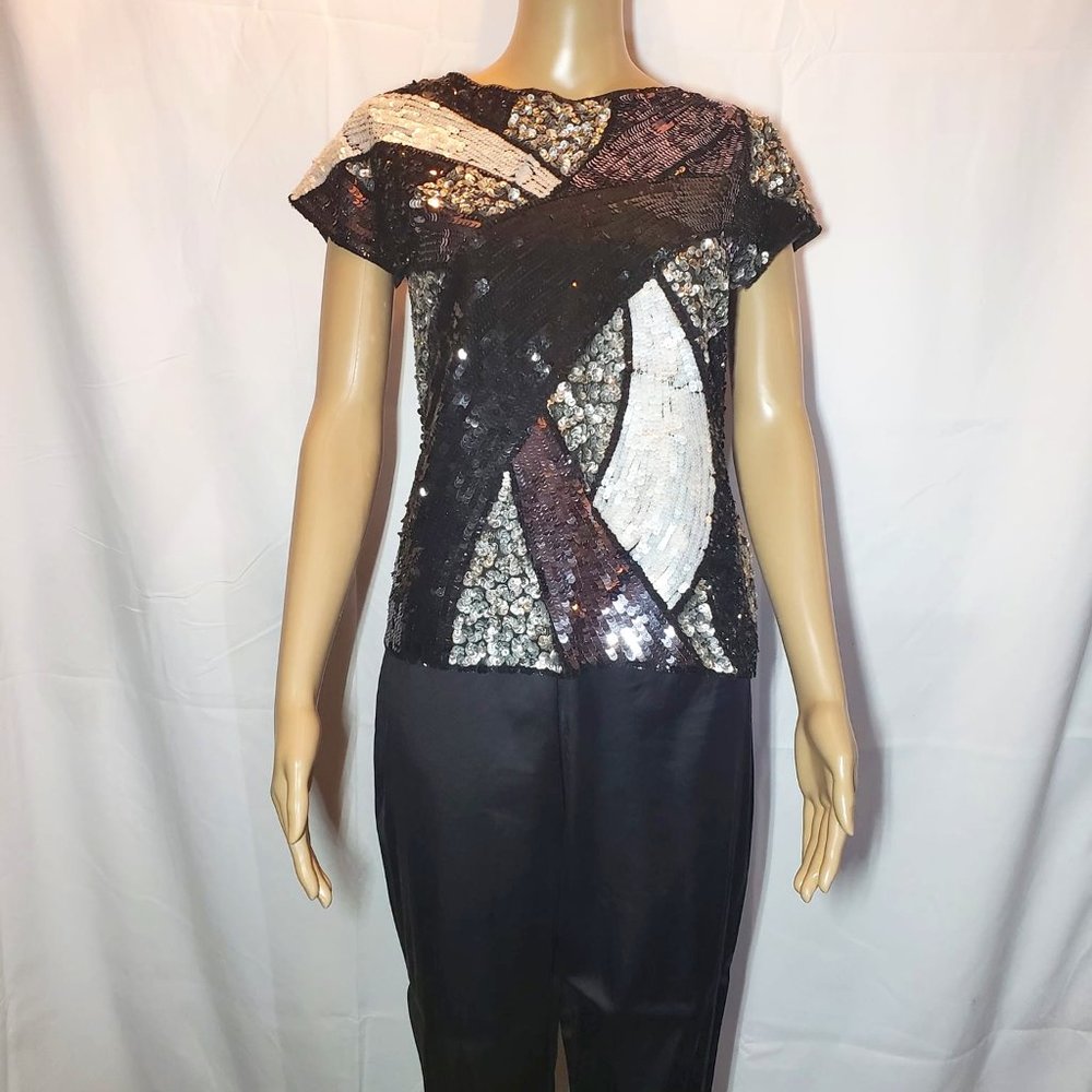 Alice + Olivia Sequin top sz XS